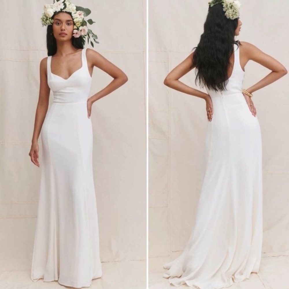 Reformation Lecce Dress in Ivory - size 2 - Picture 4 of 11